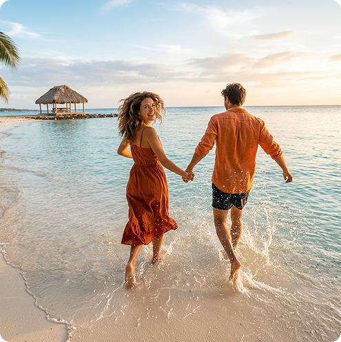 Pareja en la playa